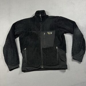 Mountain Hardgear Jacket Mens M Black Sherpa Pile Fleece Full Zip Pocket Outdoor